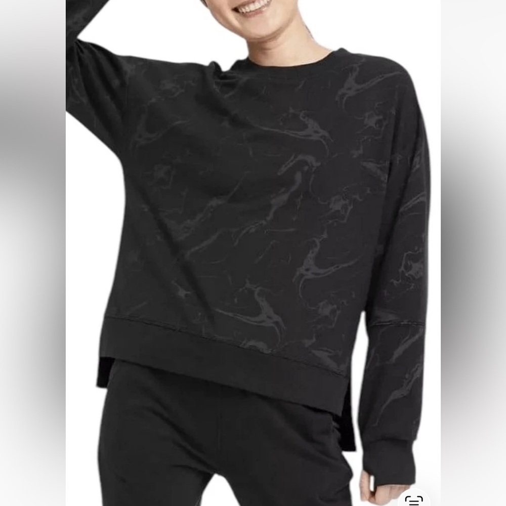 all in motion Black Marbled Crewneck Sweatshirt